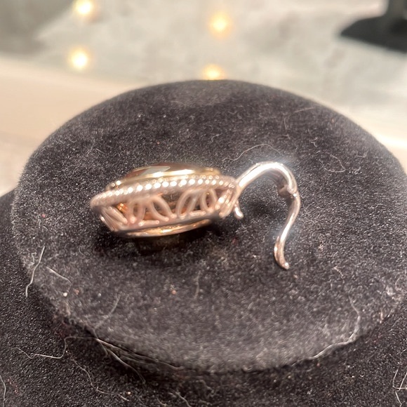 Sterling Silver 18”, wide link chain w citrine pendant. EUC. As is. See images - Picture 4 of 14